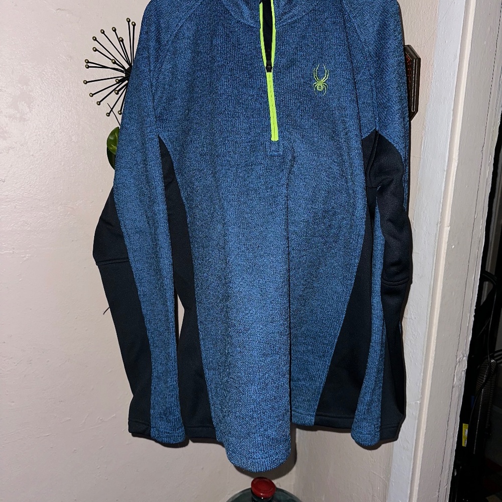Spider Bandit XXL Half Zip, Gorgeous Tweed Blue, Knit Polyester Very Nice